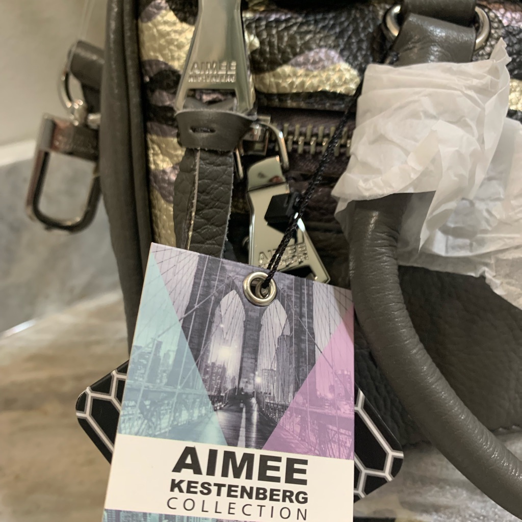 Aimee Kestenberg (Nwt) Grey Leather Camo Purse